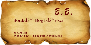Boskó Boglárka névjegykártya