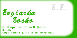 boglarka bosko business card